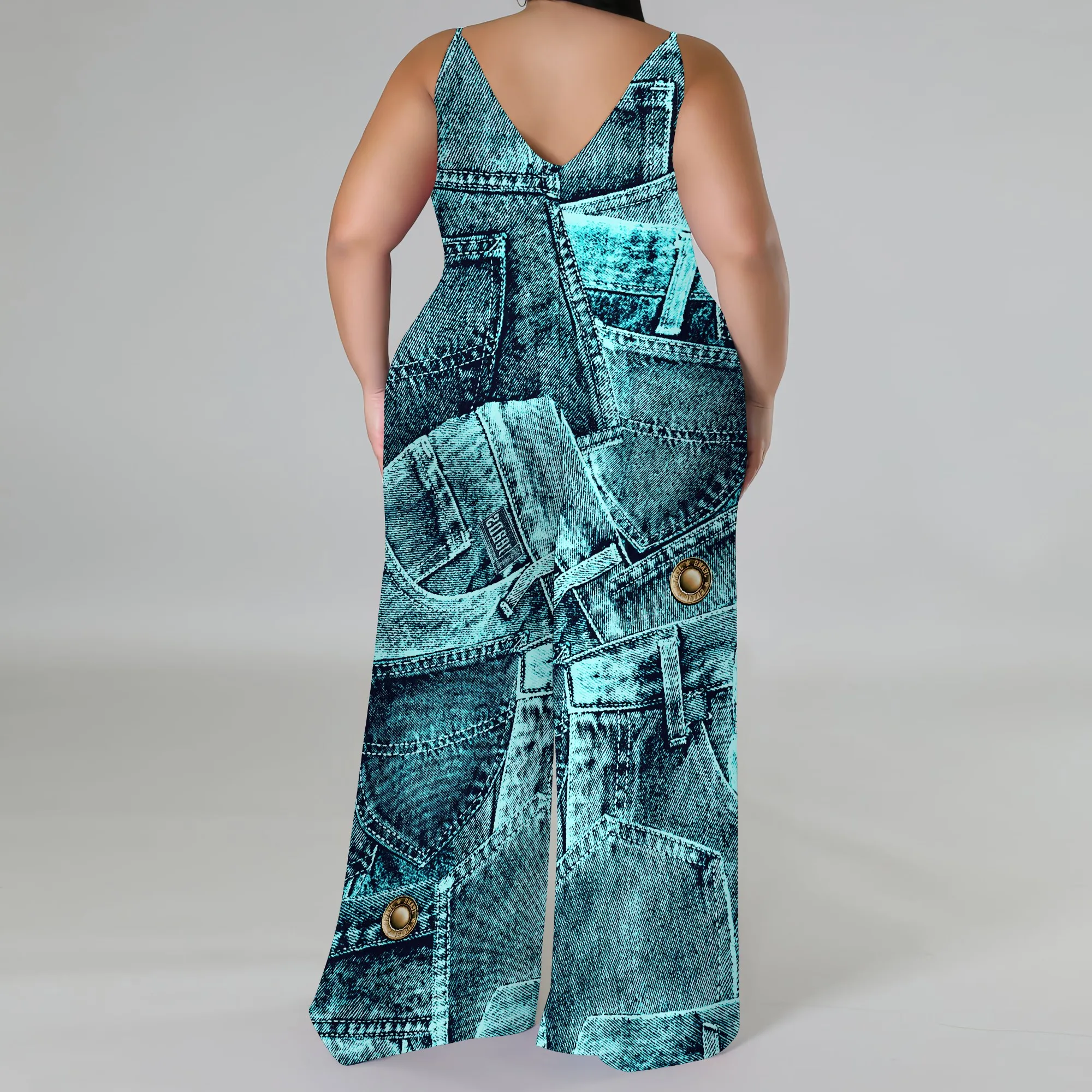 Women's Casual Fashion Loose romper Sleeveless Stretch jumpsuit with pockets Women's Casual Fashion Loose romper Sleeveless Stretch jumpsuit with pockets