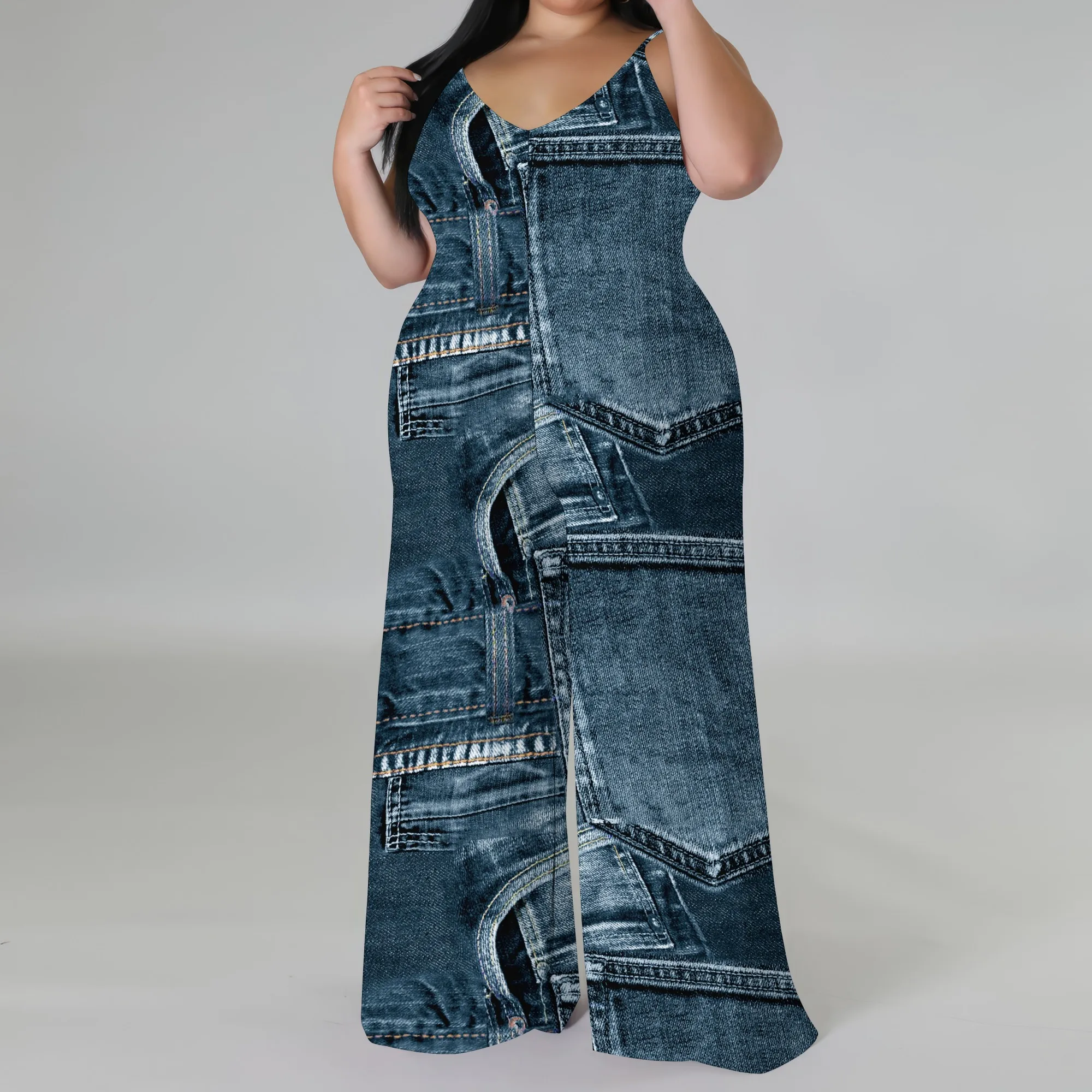 Women’s Casual Fashion Loose romper Sleeveless Stretch jumpsuit with pockets Women's Casual Fashion Loose romper Sleeveless Stretch jumpsuit with pockets