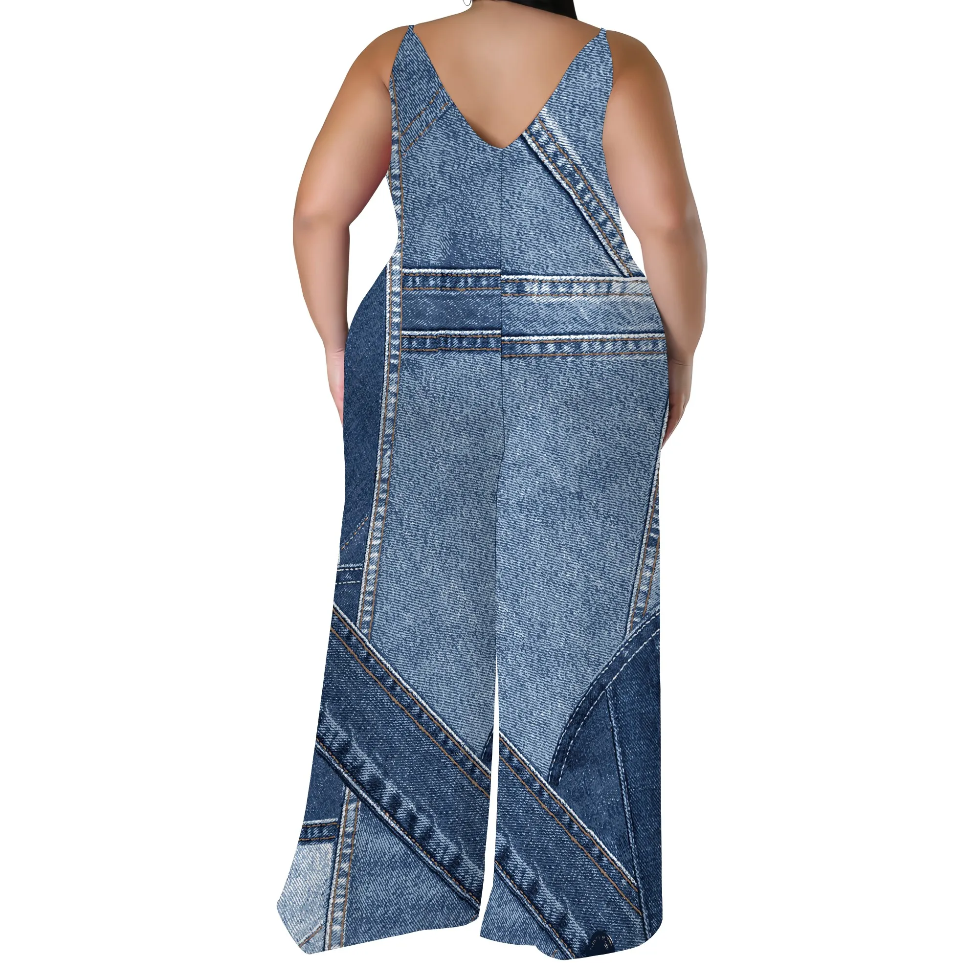 Women's Casual Fashion Loose romper Sleeveless Stretch jumpsuit with pockets Women's Casual Fashion Loose romper Sleeveless Stretch jumpsuit with pockets