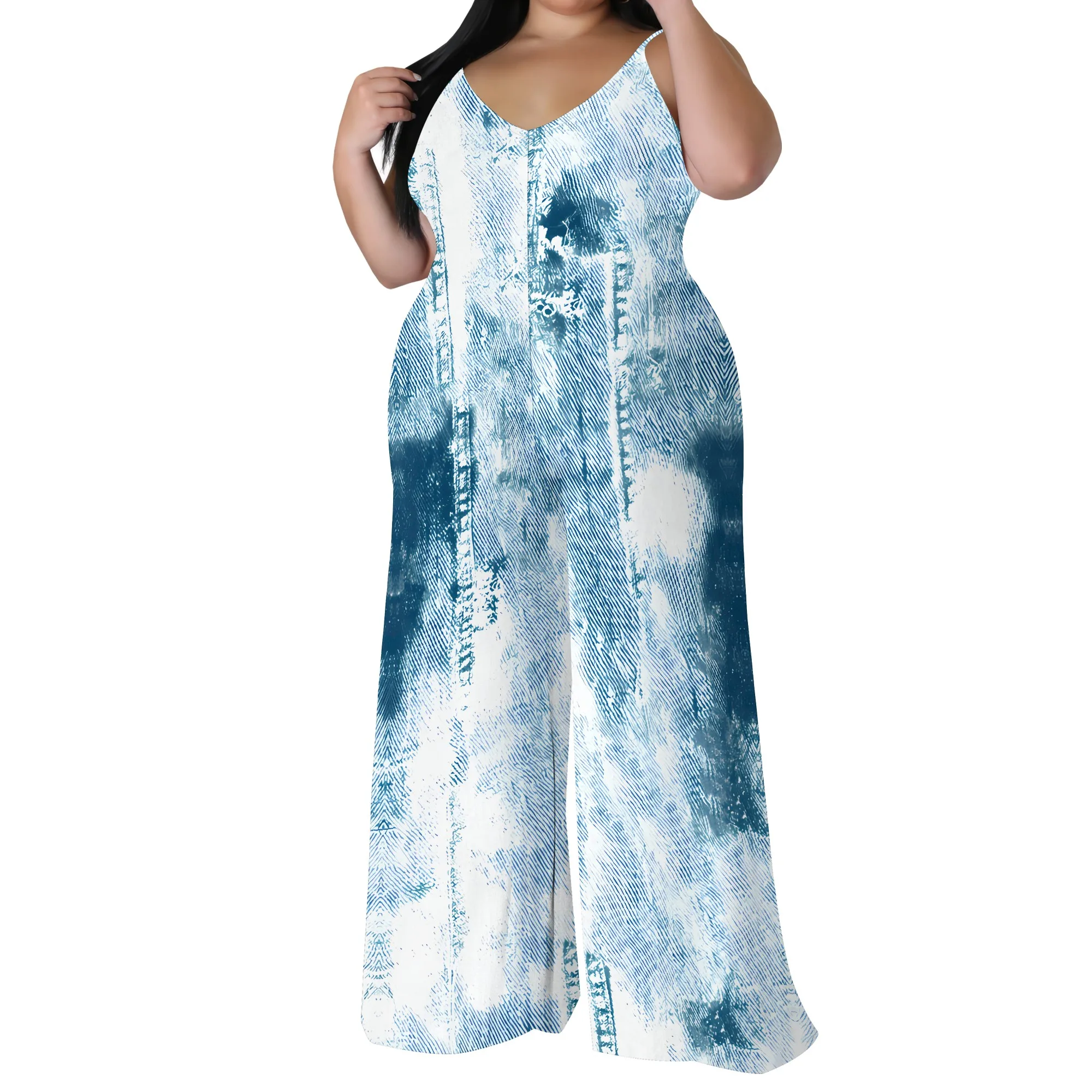 Women's Casual Fashion Loose romper Sleeveless Stretch jumpsuit with pockets Women's Casual Fashion Loose romper Sleeveless Stretch jumpsuit with pockets