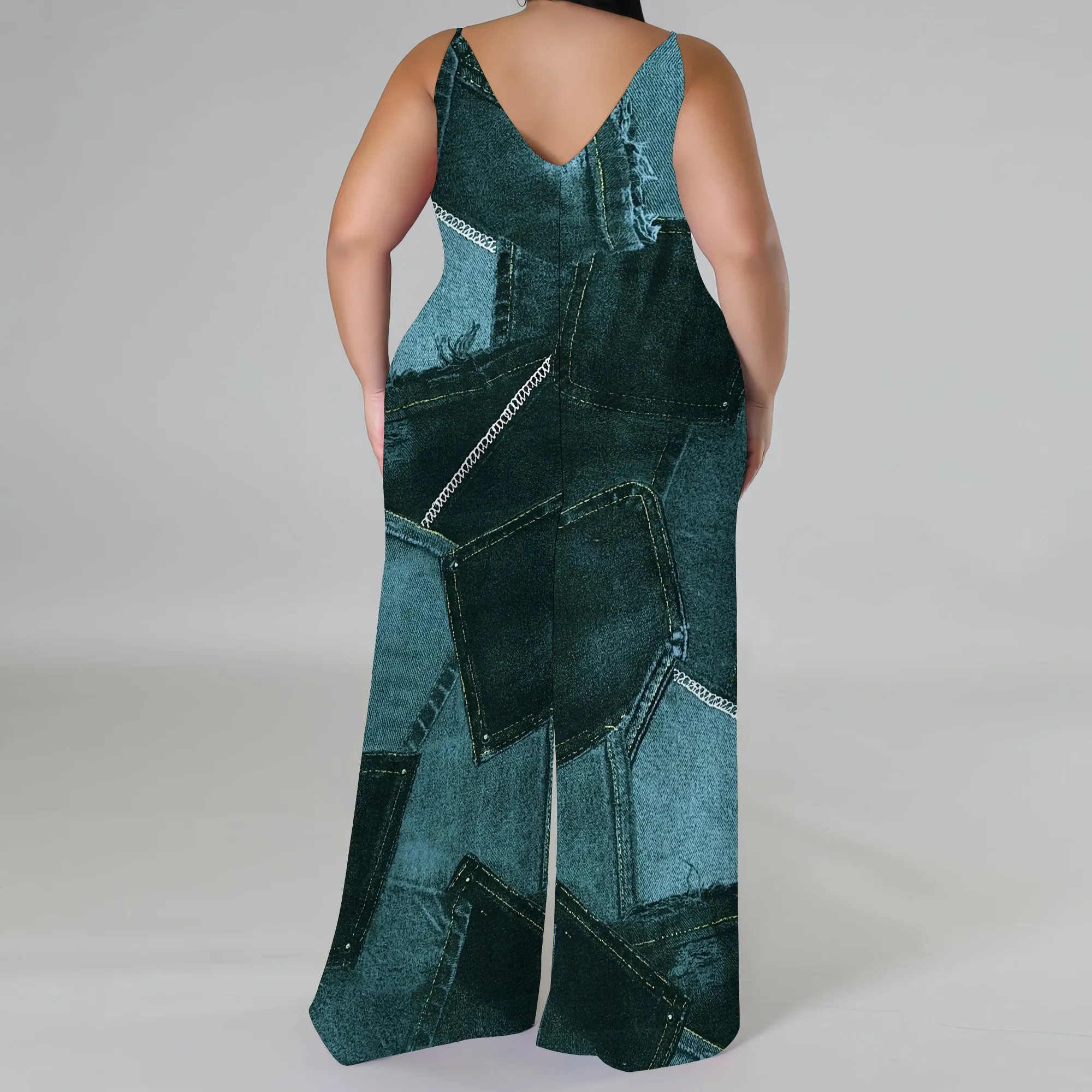 Women's Casual Fashion Loose romper Sleeveless Stretch jumpsuit with pockets Women's Casual Fashion Loose romper Sleeveless Stretch jumpsuit with pockets