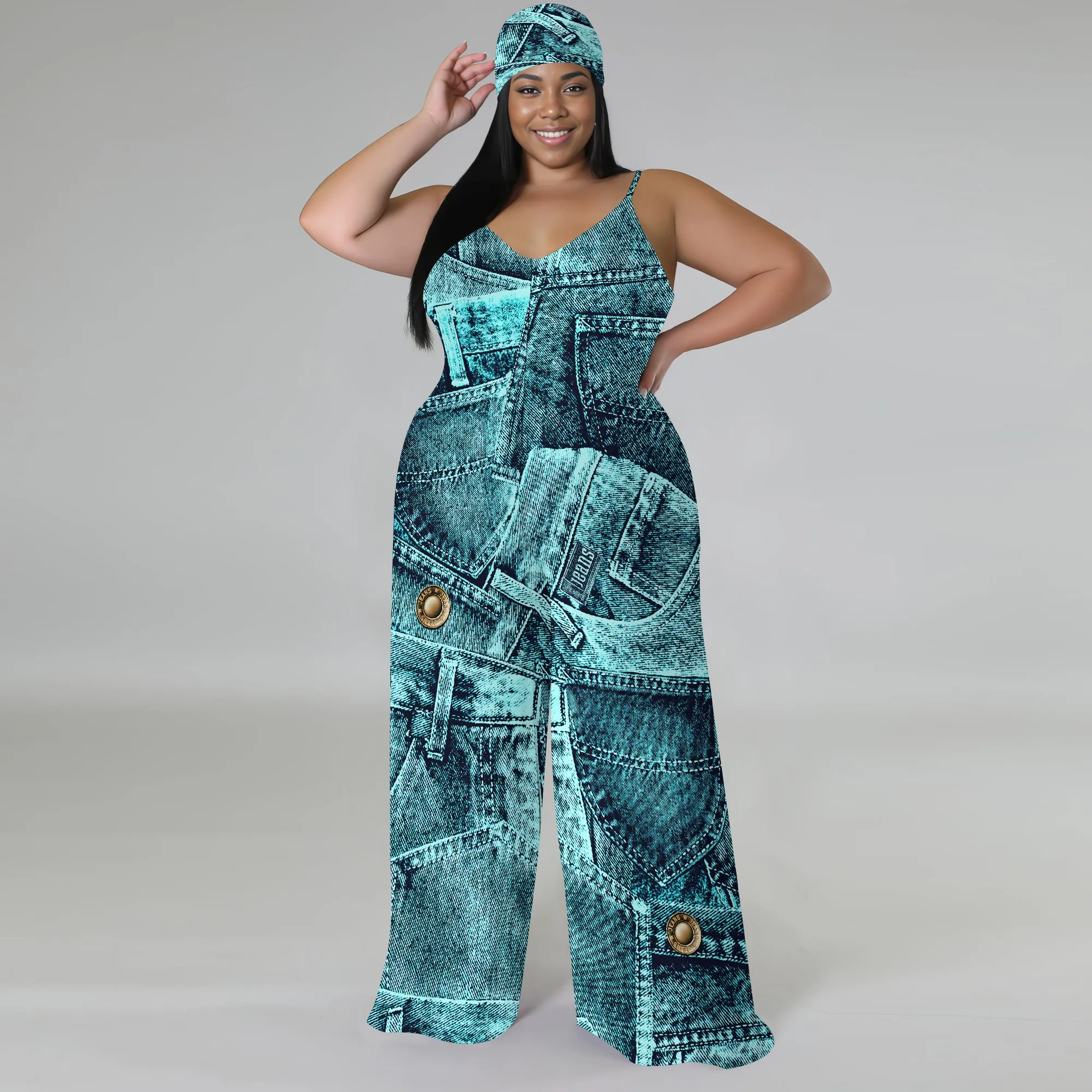 Women's Casual Fashion Loose romper Sleeveless Stretch jumpsuit with pockets Women's Casual Fashion Loose romper Sleeveless Stretch jumpsuit with pockets