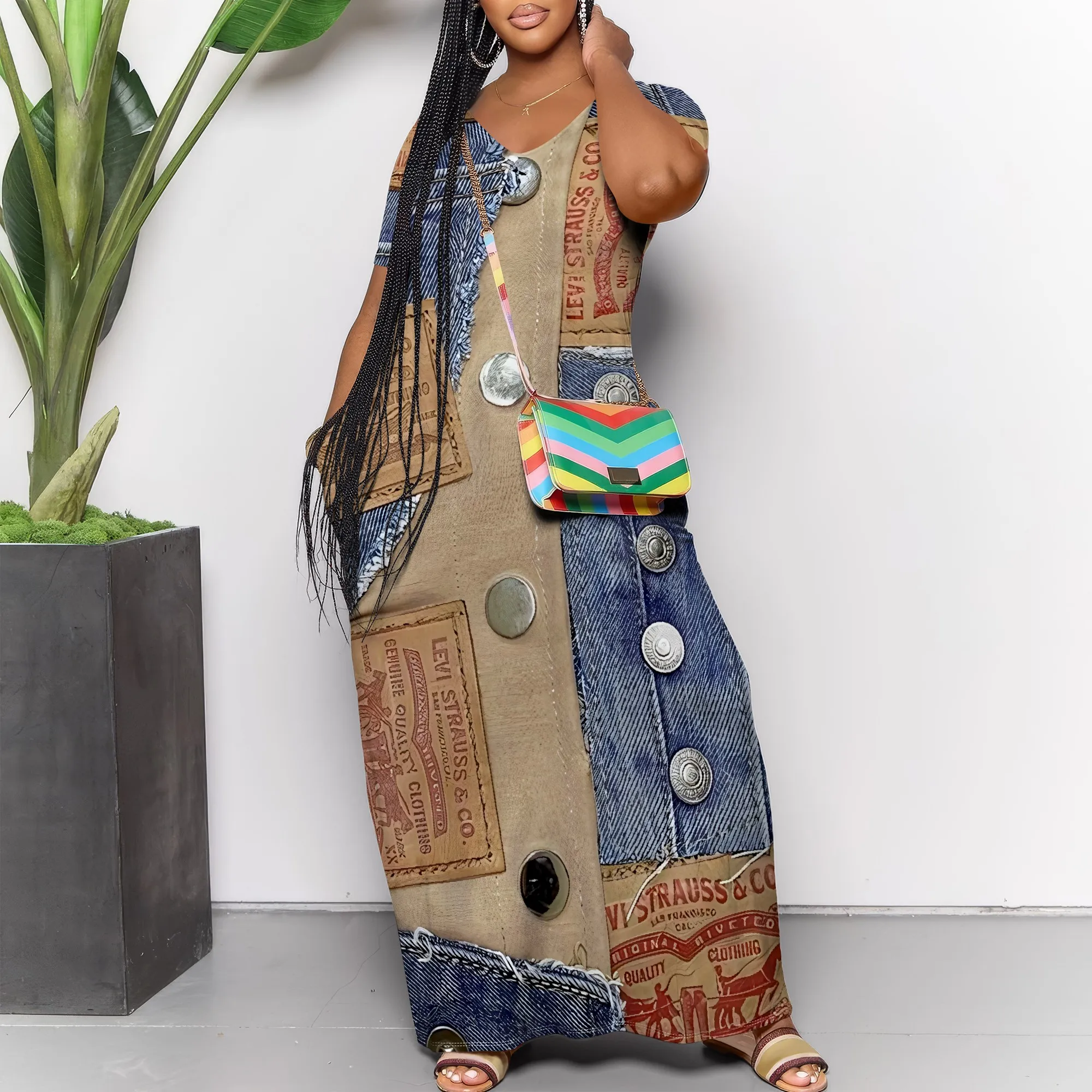 Women's Casual Maxi Dresses Summer Suspender Beach Dress Sundress with Pockets Women's Casual Maxi Dresses Summer Suspender Beach Dress Sundress with Pockets