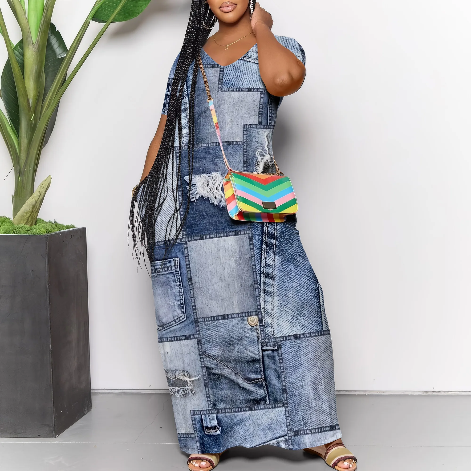 Women's Casual Maxi Dresses Summer Suspender Beach Dress Sundress with Pockets Women's Casual Maxi Dresses Summer Suspender Beach Dress Sundress with Pockets