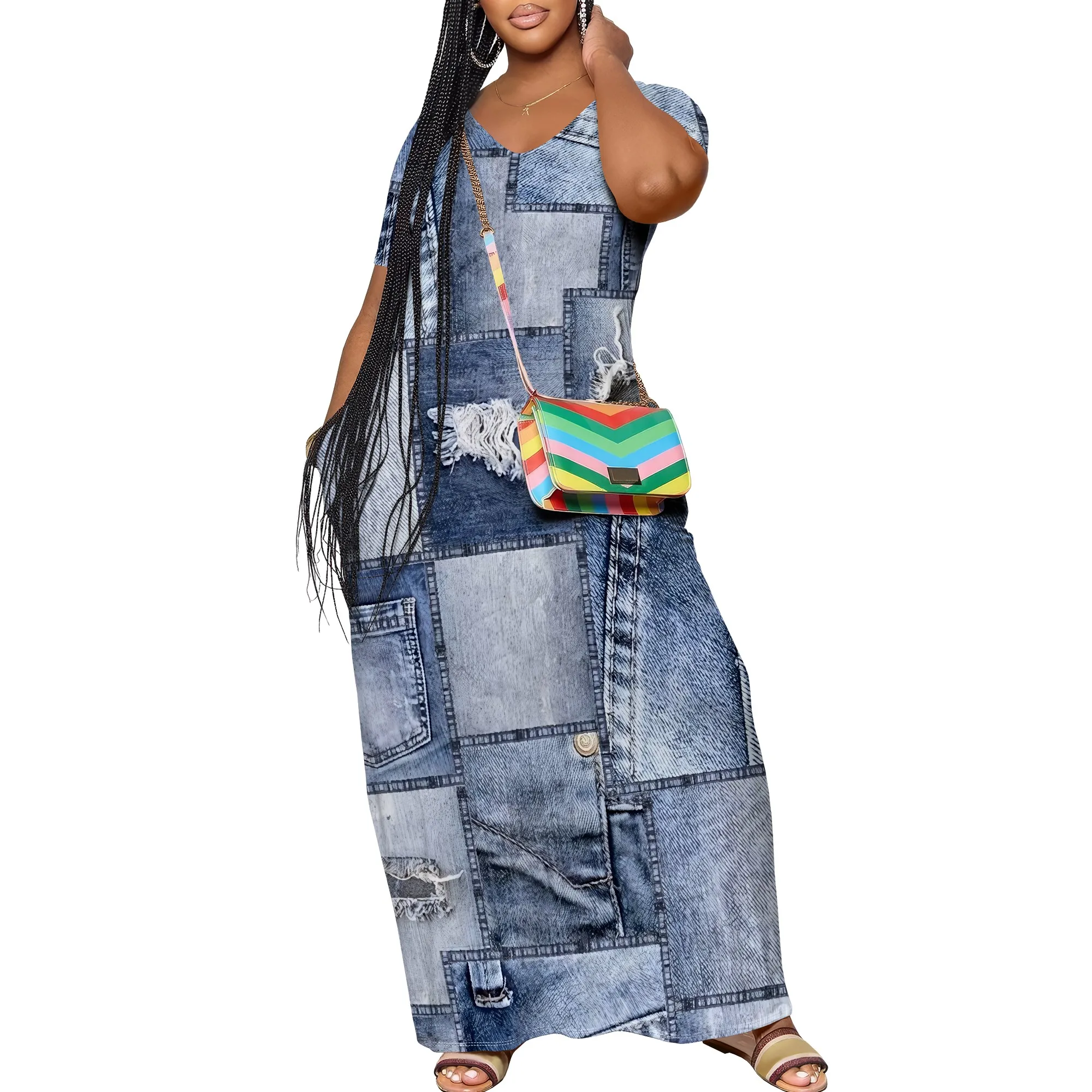 Women’s Casual Maxi Dresses Summer Suspender Beach Dress Sundress with Pockets Women's Casual Maxi Dresses Summer Suspender Beach Dress Sundress with Pockets