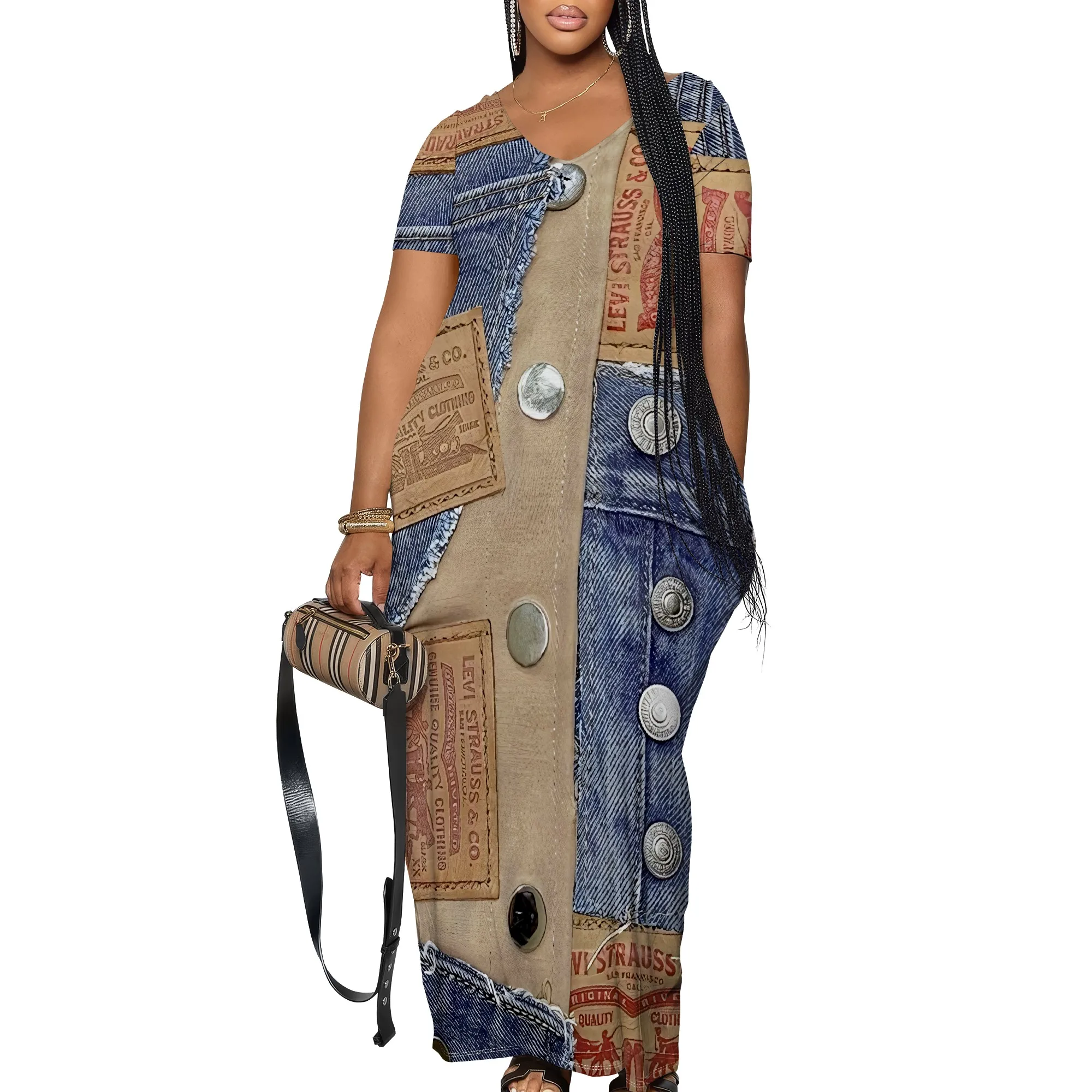 Women's Casual Maxi Dresses Summer Suspender Beach Dress Sundress with Pockets Women's Casual Maxi Dresses Summer Suspender Beach Dress Sundress with Pockets