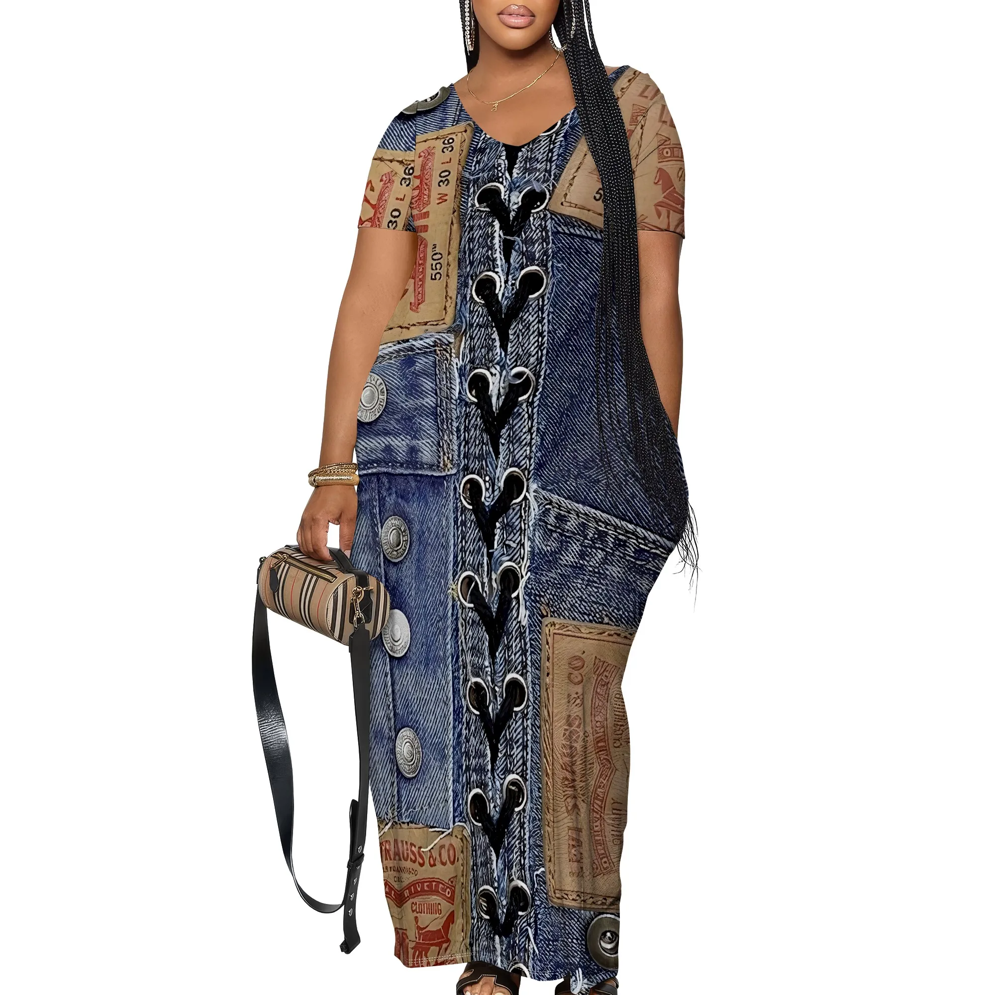 Women's Casual Maxi Dresses Summer Suspender Beach Dress Sundress with Pockets Women's Casual Maxi Dresses Summer Suspender Beach Dress Sundress with Pockets