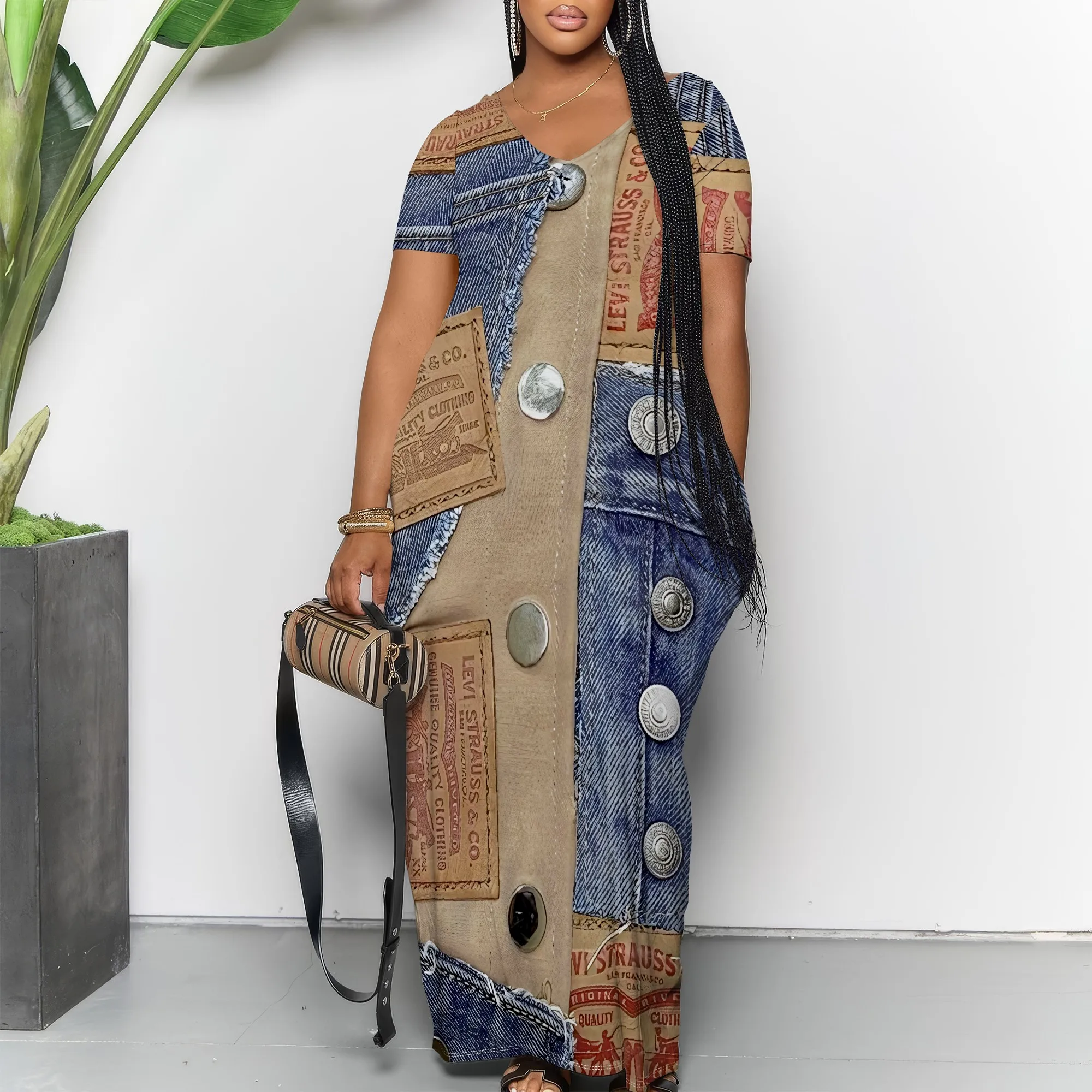 Women's Casual Maxi Dresses Summer Suspender Beach Dress Sundress with Pockets Women's Casual Maxi Dresses Summer Suspender Beach Dress Sundress with Pockets