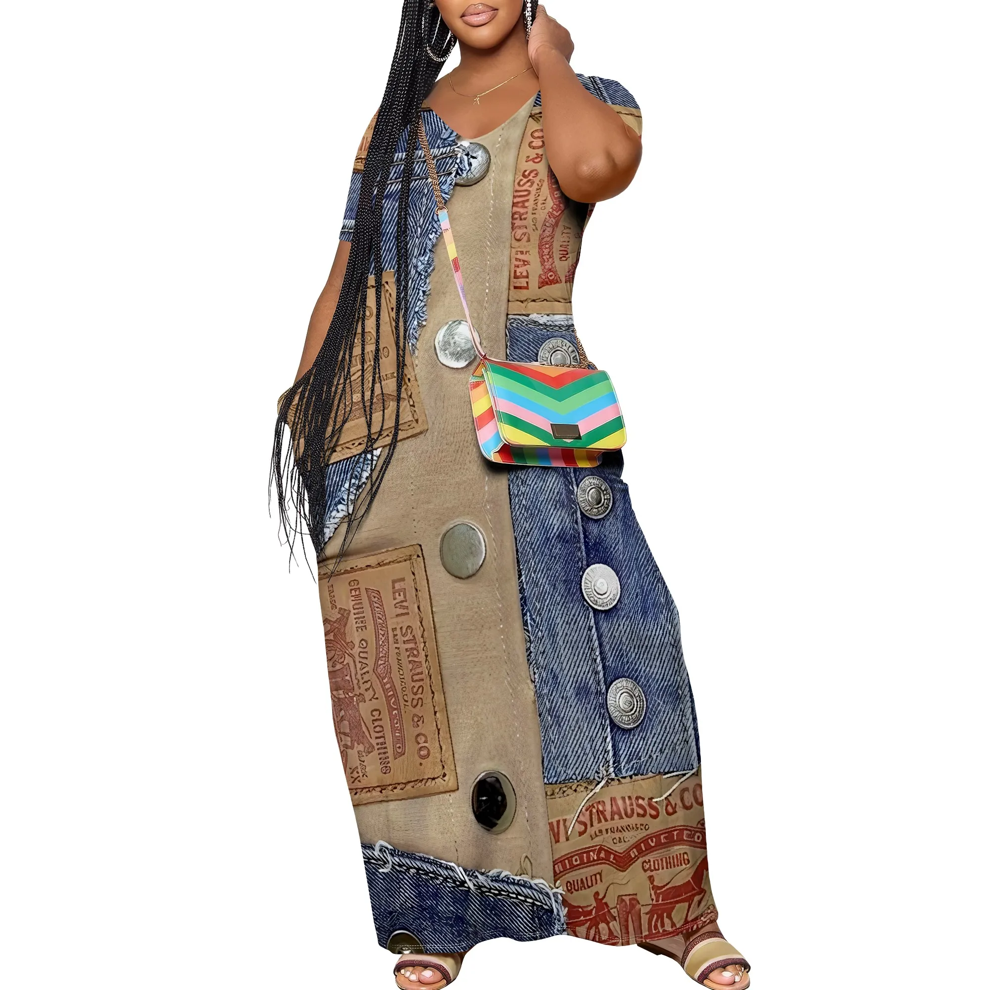 Women's Casual Maxi Dresses Summer Suspender Beach Dress Sundress with Pockets Women's Casual Maxi Dresses Summer Suspender Beach Dress Sundress with Pockets