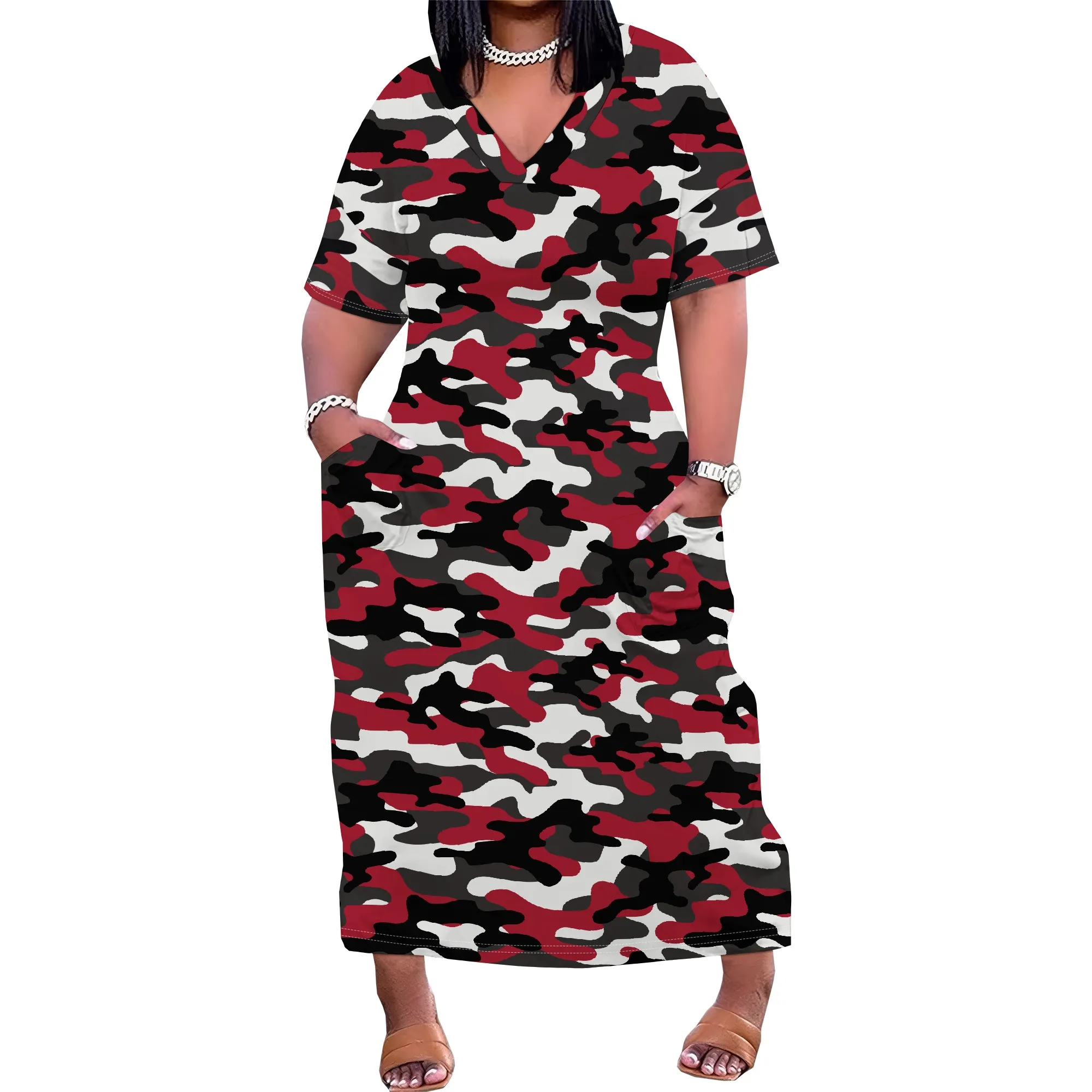 Dresses for Curvy Women Summer Fade Short Sleeve t Shirt Midi Dress with Pockets Dresses for Curvy Women Summer Fade Short Sleeve t Shirt Midi Dress with Pockets