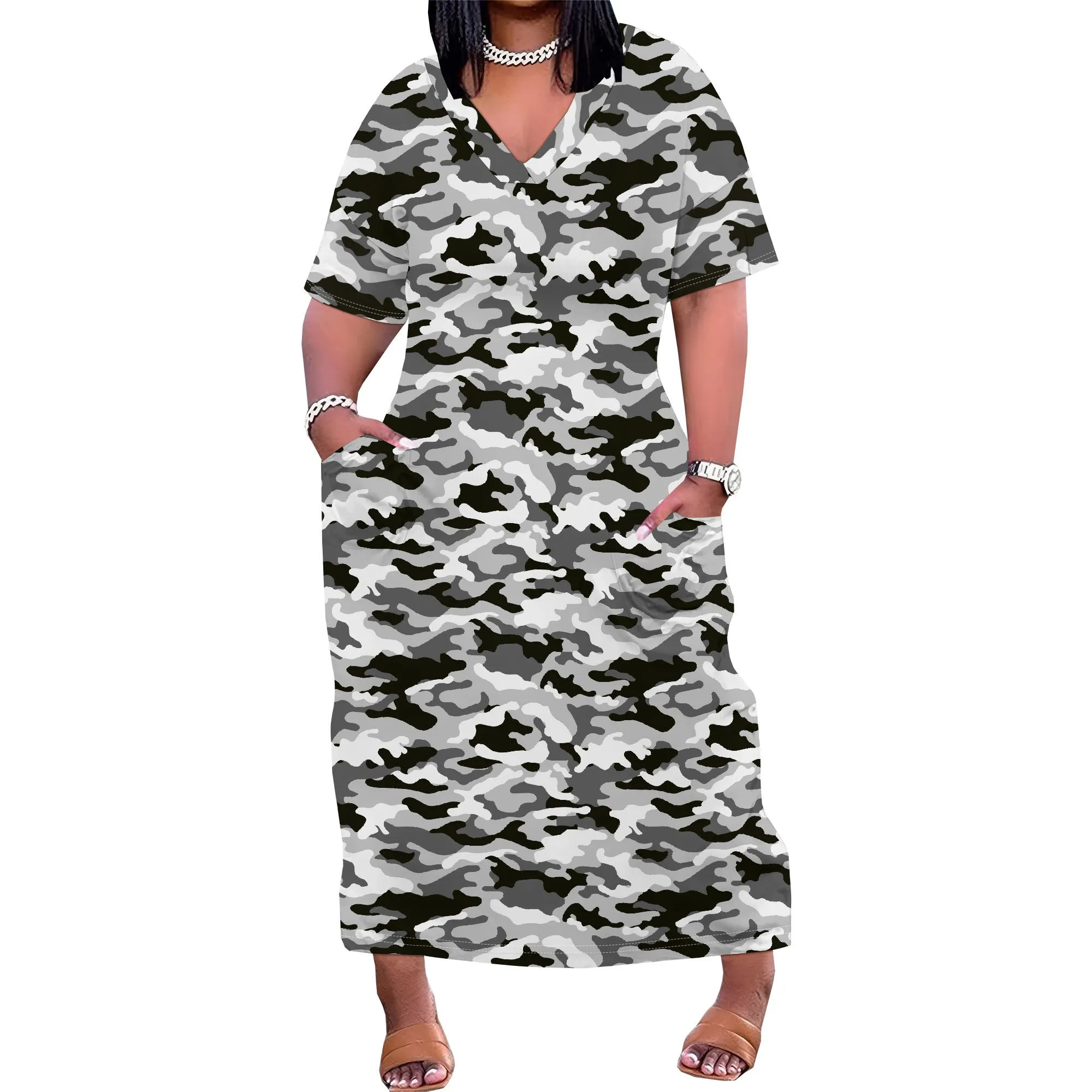 Dresses for Curvy Women Summer Fade Short Sleeve t Shirt Midi Dress with Pockets Dresses for Curvy Women Summer Fade Short Sleeve t Shirt Midi Dress with Pockets