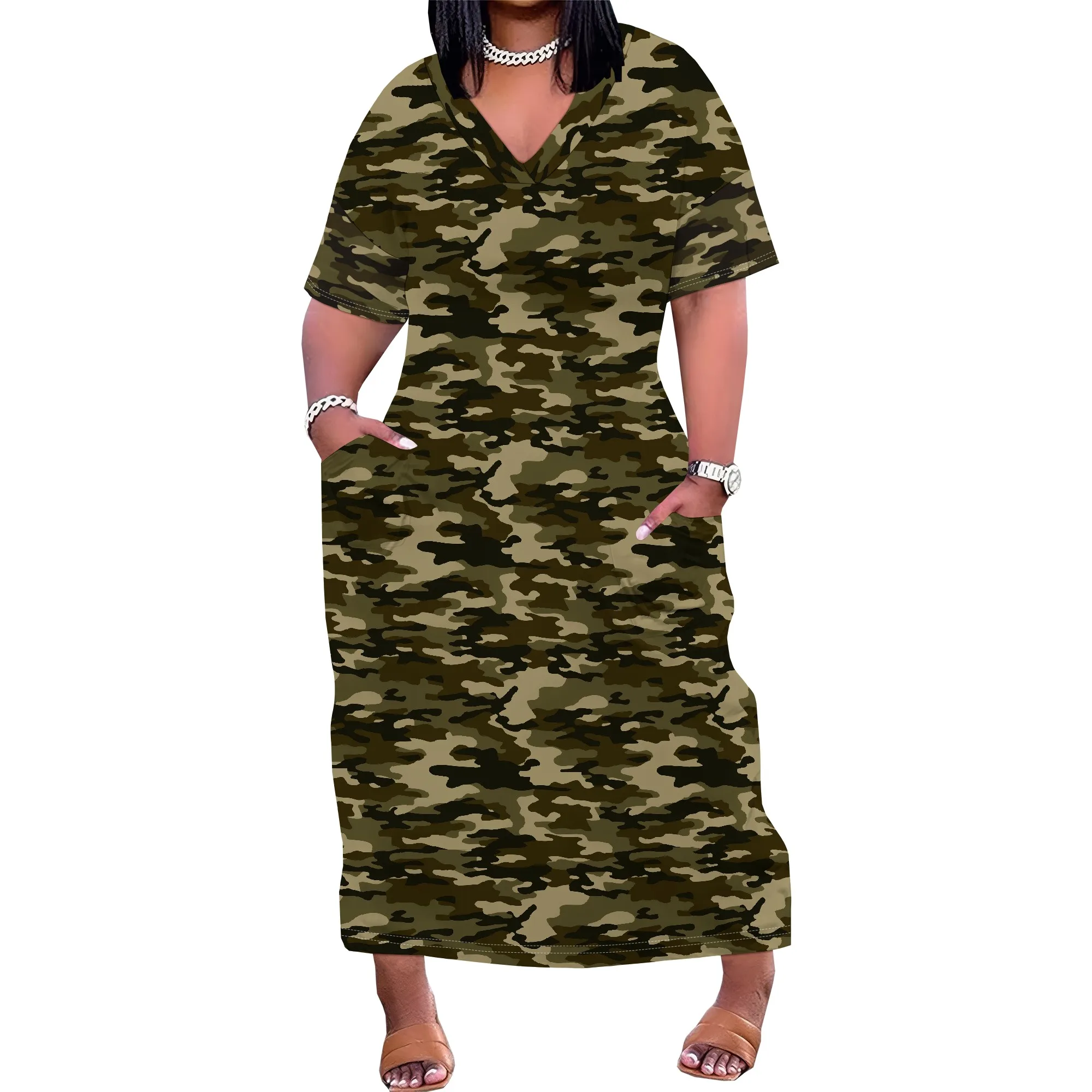 Dresses for Curvy Women Summer Fade Short Sleeve t Shirt Midi Dress with Pockets Dresses for Curvy Women Summer Fade Short Sleeve t Shirt Midi Dress with Pockets