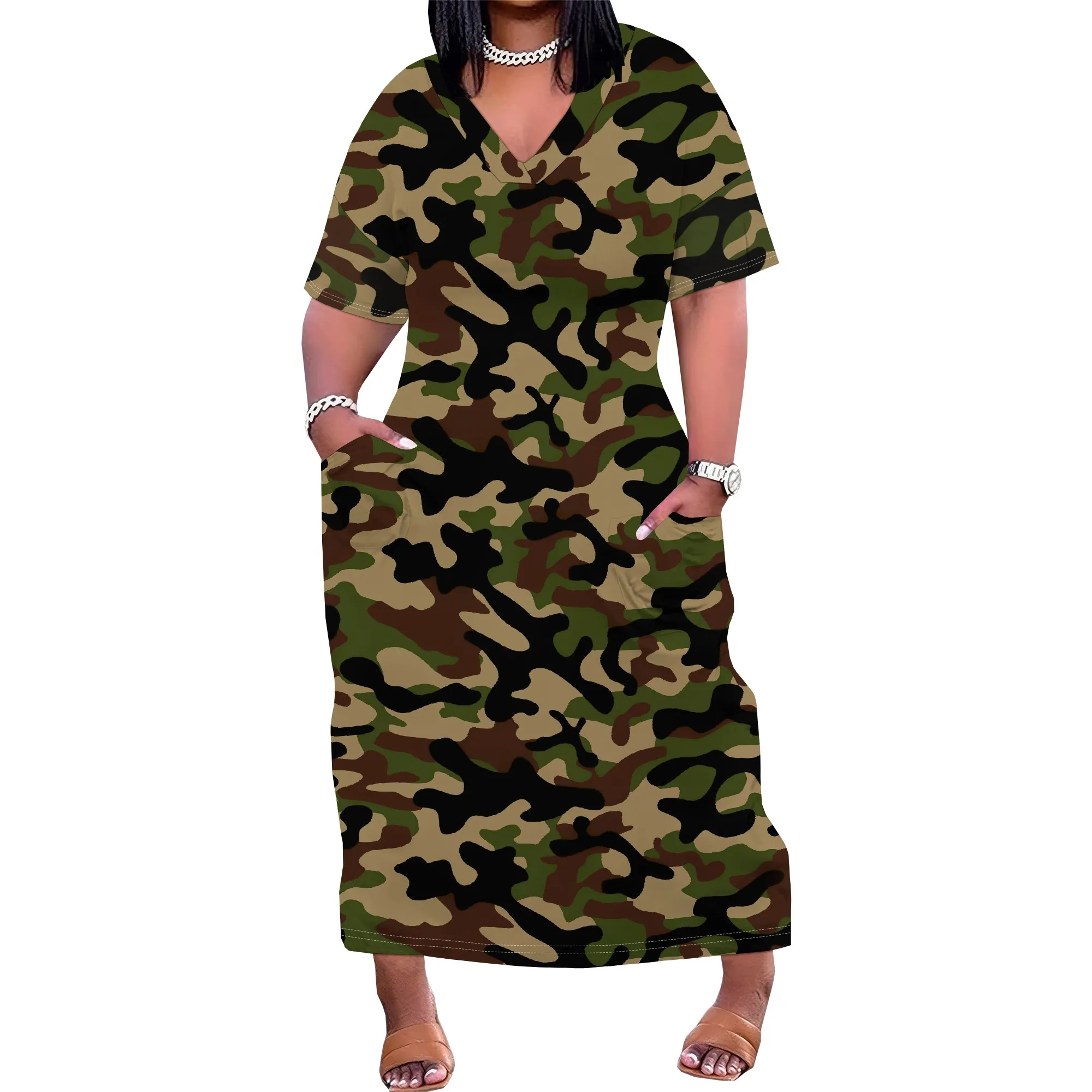 Dresses for Curvy Women Summer Fade Short Sleeve t Shirt Midi Dress with Pockets Dresses for Curvy Women Summer Fade Short Sleeve t Shirt Midi Dress with Pockets