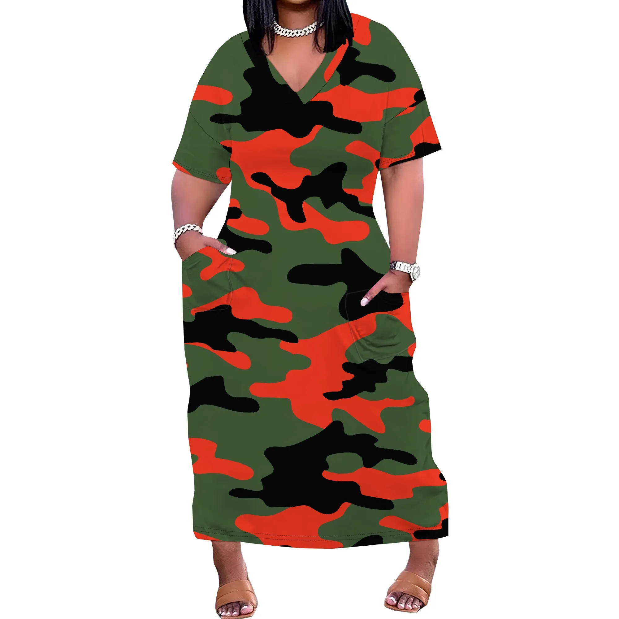 Dresses for Curvy Women Summer Fade Short Sleeve t Shirt Midi Dress with Pockets Dresses for Curvy Women Summer Fade Short Sleeve t Shirt Midi Dress with Pockets